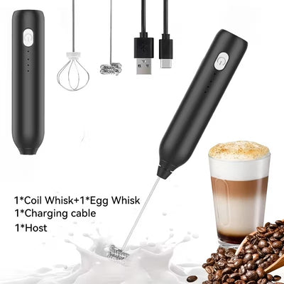 2 in 1  USB Rechargeable Electric Coffee Beater