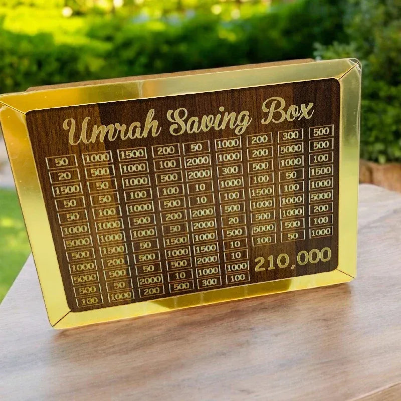 Umrah Saving Box - Wooden Islamic Money Box
