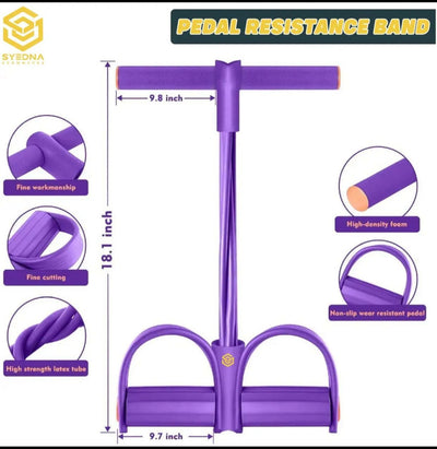 Tummy trimmer with pedal resistance band