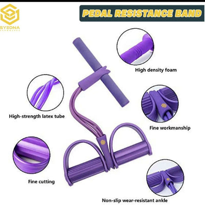 Tummy trimmer with pedal resistance band
